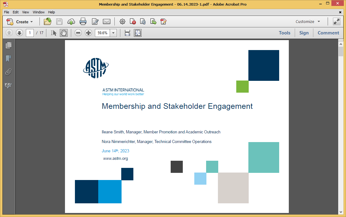 ASTM International virtual meeting on Membership and Stakeholder Engagement